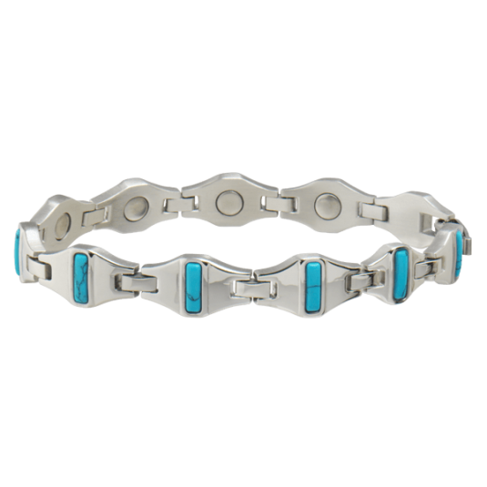 Bright Stainless Turquoise Magnetic Bracelet